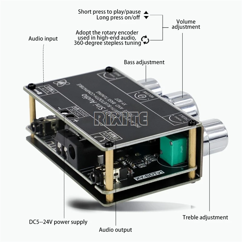 Предусилитель тона HiFi Audio NE5532 эквалайзер Bluetooth-совместимый 5.1 беспроводной