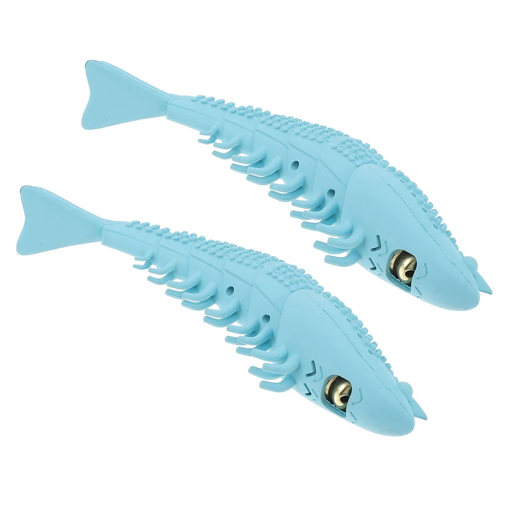 

1 Set of Household Cat Molar Kitten Interactive Pet Rubber Chew (Blue)