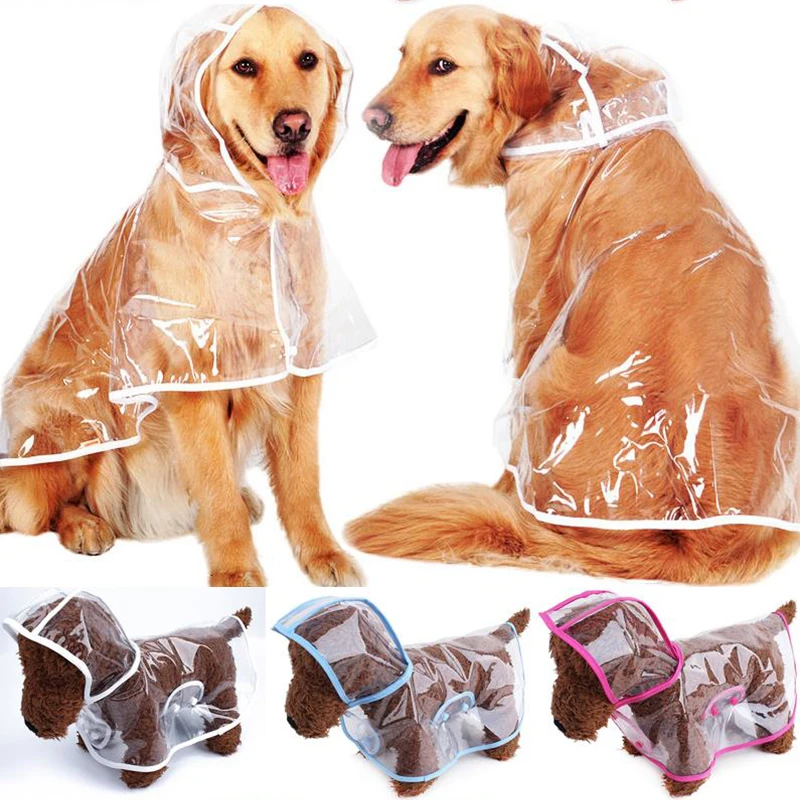 

PVC Pet Dog Puppy Transparent Rainwear Raincoat Pet Hooded Waterproof Jacket Clothes Soft Small Dogs Raincoat Puppy Rain Poncho