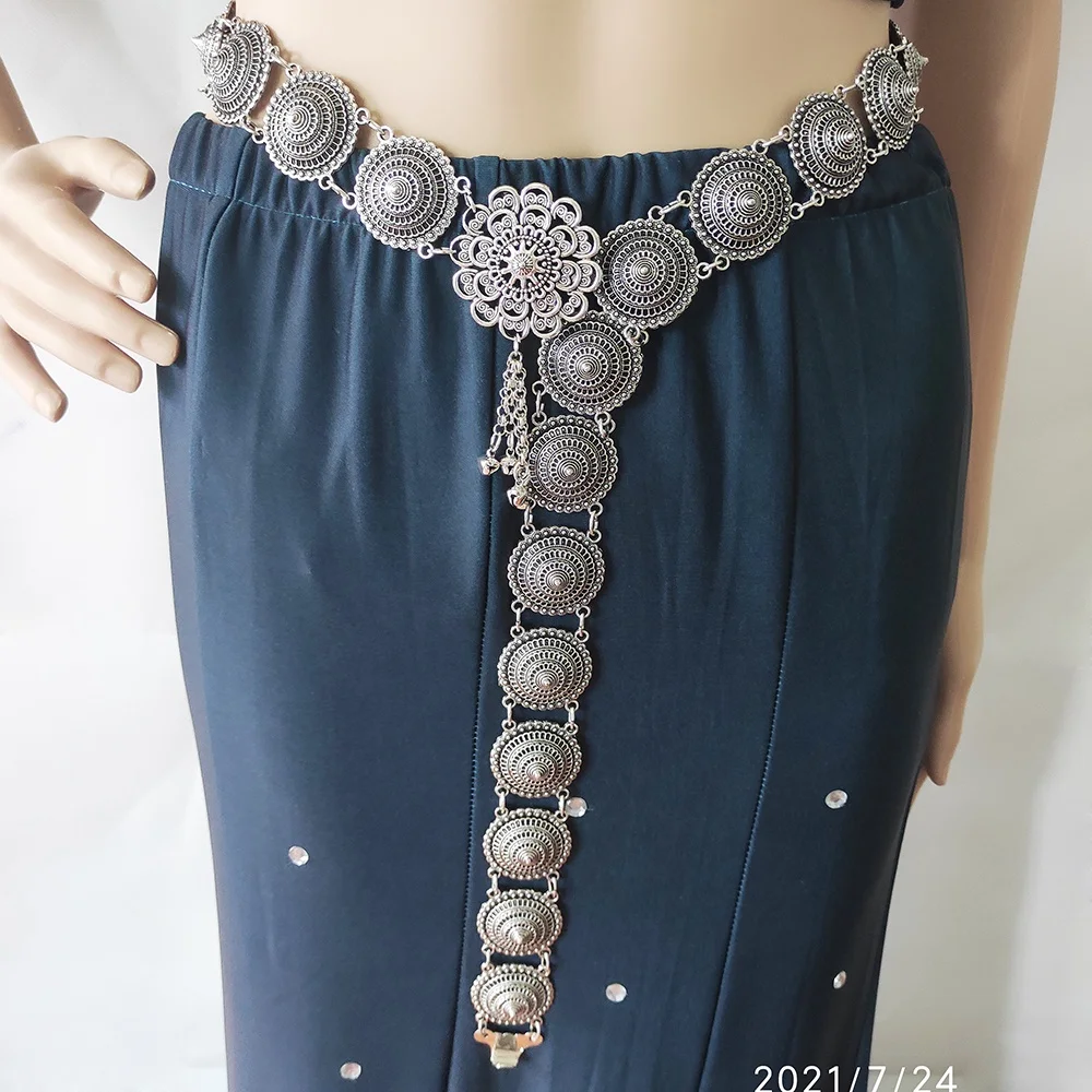 102cm Chic Waist Chain Thai Ethnic Style Belt Yunnan Dai Girl Dress Accessories Bohemian Style Alloy Waist Belts