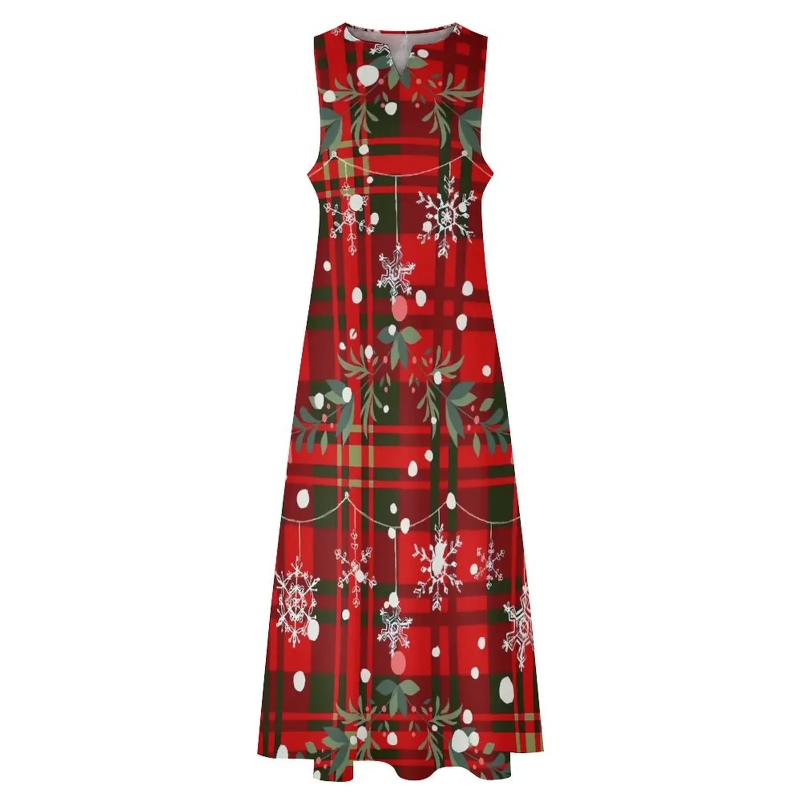 Женское платье с принтом снежинки