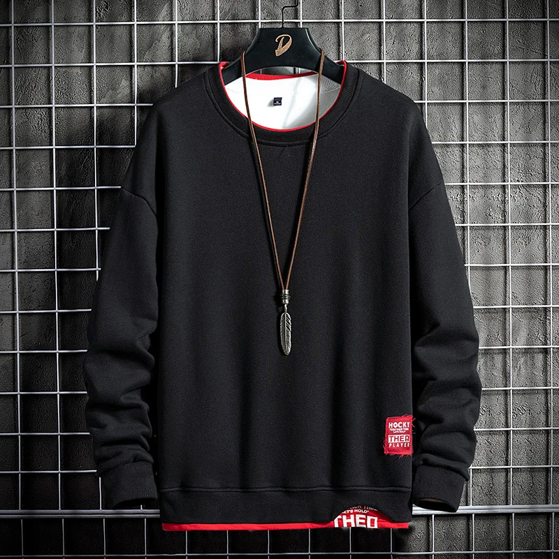 

Hoodies New Jogger Sweatshirt Fashion Men Long Quality Sleeve Pullovers Male Texture Spring Patchwork Letter Print Autumn 2023