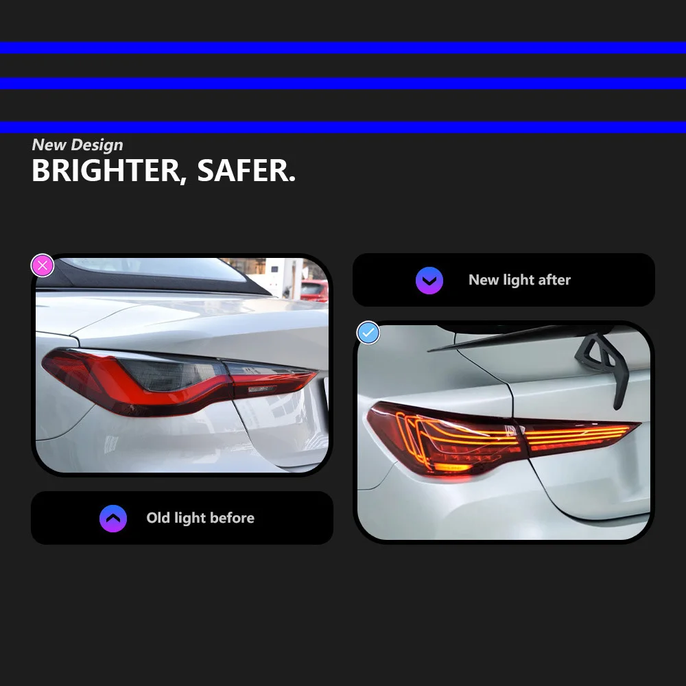 Автомобильные аксессуары Светодиодный задний фонарь для BMW 4 2020-2023 G22 G23 G26 425I M4 DRL