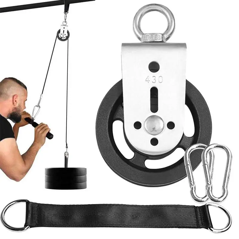 

Pulley System Set Lat Pulldown Attachments For Pulley System 360 Degree Rotating Heavy Duty Pulley Block Silent Pulley With