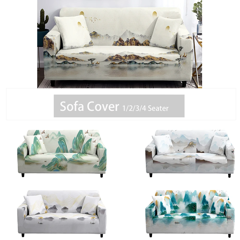 

Landscape Living Room sofa Stretch Sofa Cover Modern Combination Corner Sofa Cover Chair Protective Cover