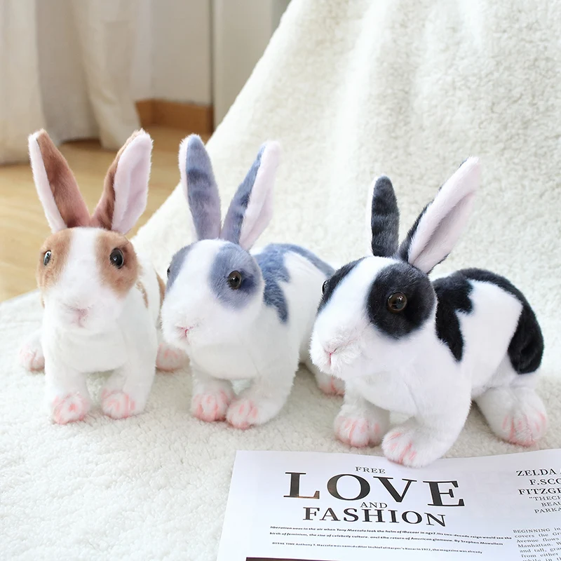 

25/30CM Realistic Cute White Plush Rabbits Lifelike Animal Photo Props Bunny Simulation Rabbit Toy Model Birthday Gift