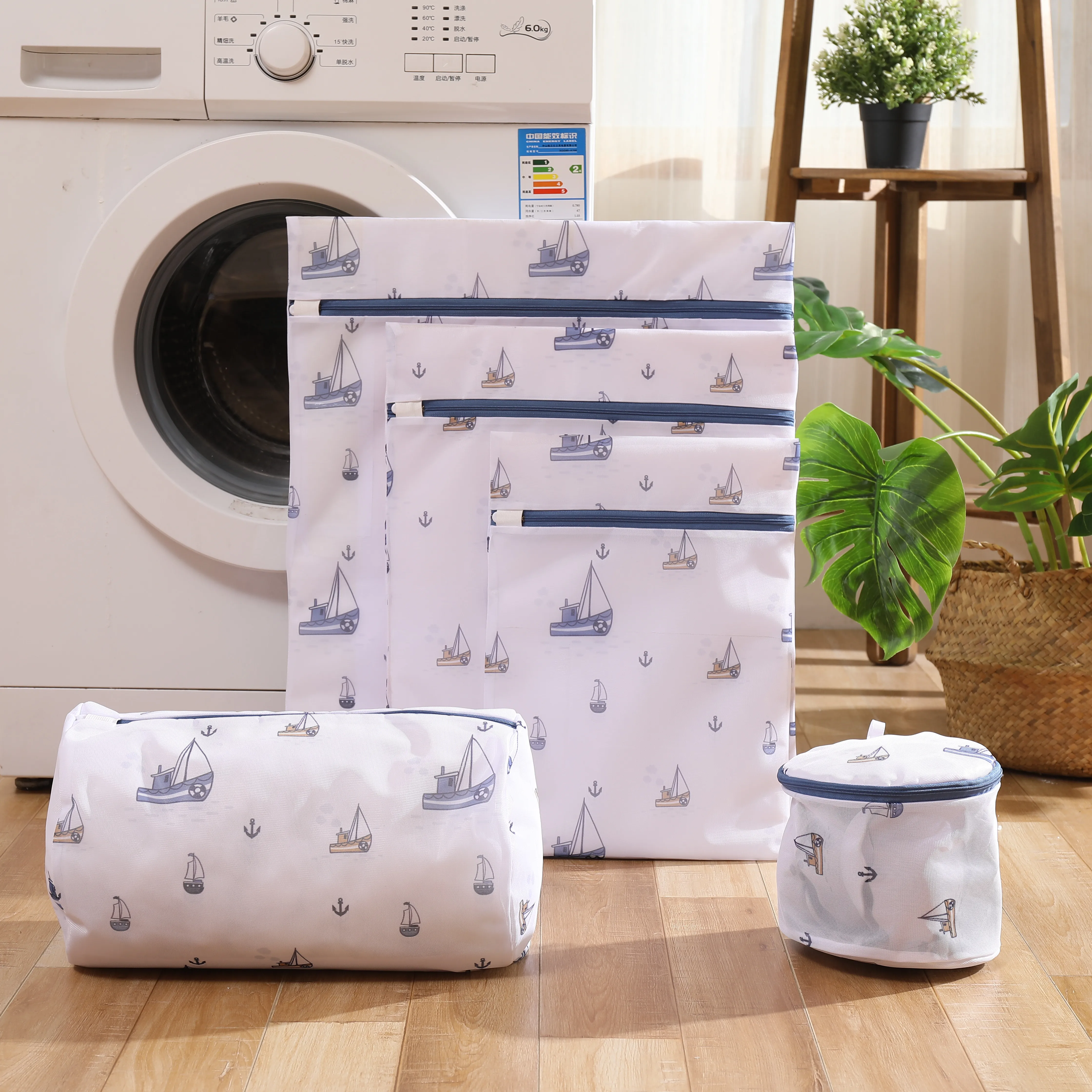 

Wholesale printing pattern fine mesh wash bag set laundry bags