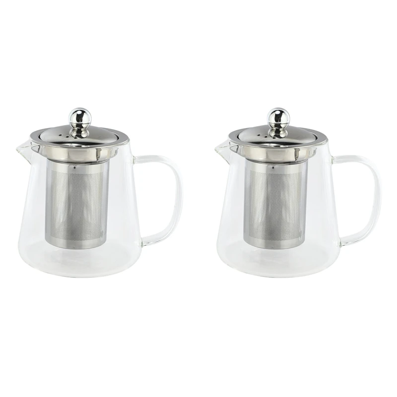 

Hot-2X 5Sizes Good Clear Borosilicate Glass Teapot With 304 Stainless Steel Infuser Strainer Heat Coffee Tea Pot Tool 380Ml