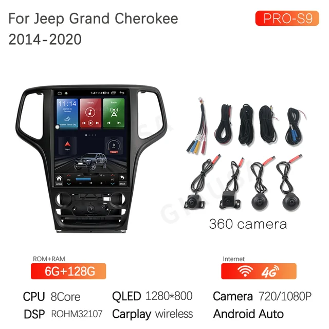 Восьмиядерный автомобильный радиоприемник Android для Jeep Grand Cherokee 2014-2017 DVD