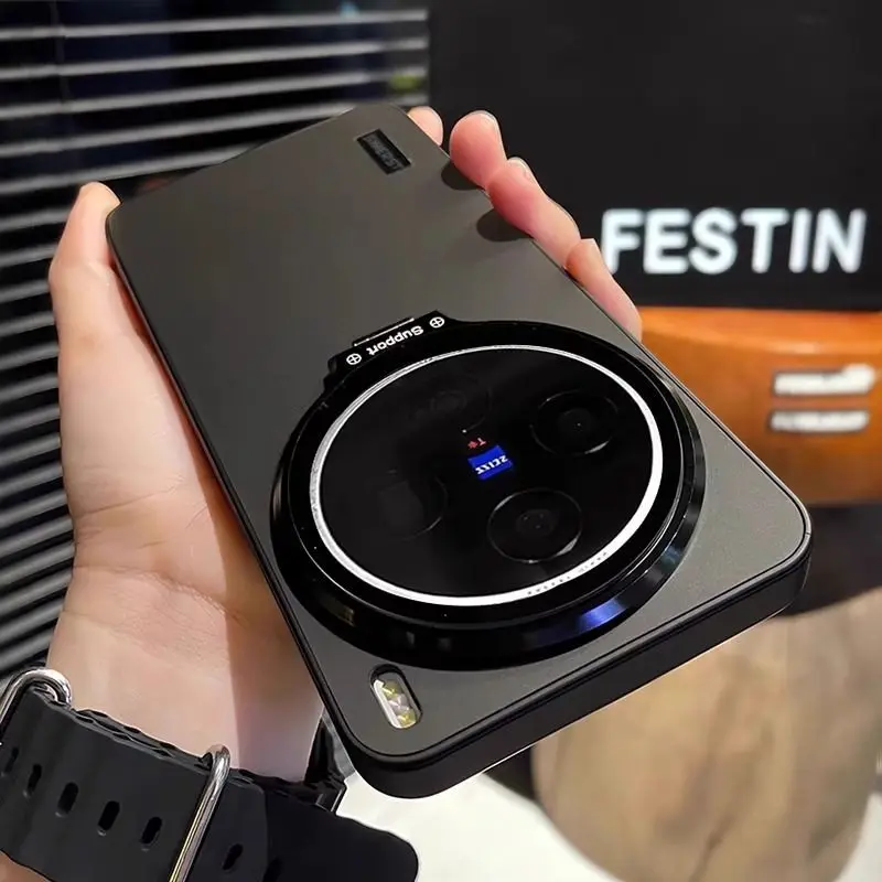 Фото Чехол для VIVO X300 Pro X200 Ultra, встроенный кронштейн для объектива, однотонный акриловый чехол для VIVO X200 Pro, мини-противоударный бампер №4