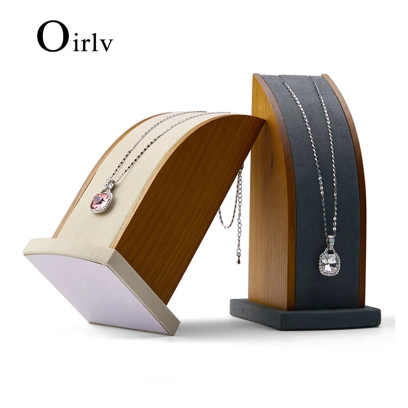 Oirlv Solid Wood Jewelry Stand Display Necklace Pendant Display Props Wooden Jewelry Rack Necklace Display Holder Stand For Sale