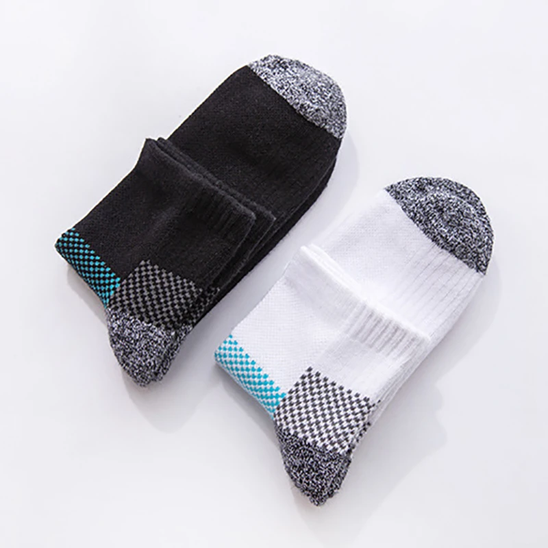 5 Pairs/Pack  Cotton Terry Foot Ankle Socks Men Sports Short Socks Fitness Breathable Quick Dry Short Sock For Cycling Plus Size