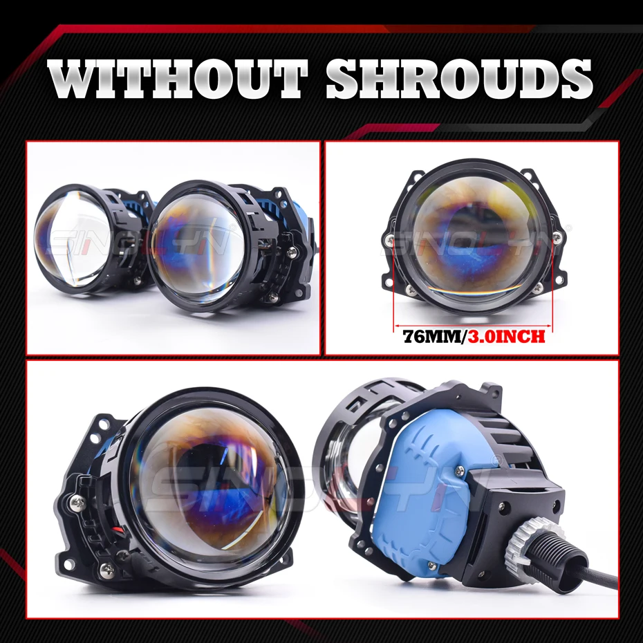 

Sinolyn 3-дюймовые синие би-светодиодные линзы проектора для H7 LED H4 H1 H11 9005 9006 фары «ангельские глазки» 28000LM автомобильные фары аксессуары