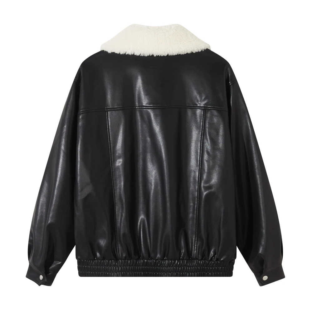 Metersbonwe-женские зимние теплые толстые пальто из искусственной кожи с лацканами