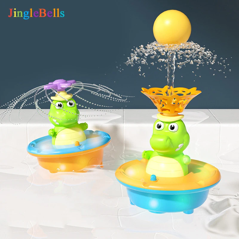 

Children Bath Water Spray Toy Cute Crocodile Sprinkler Rotating Floating Swimming Pool Bathing Bathroom Bathtub Toys for Baby
