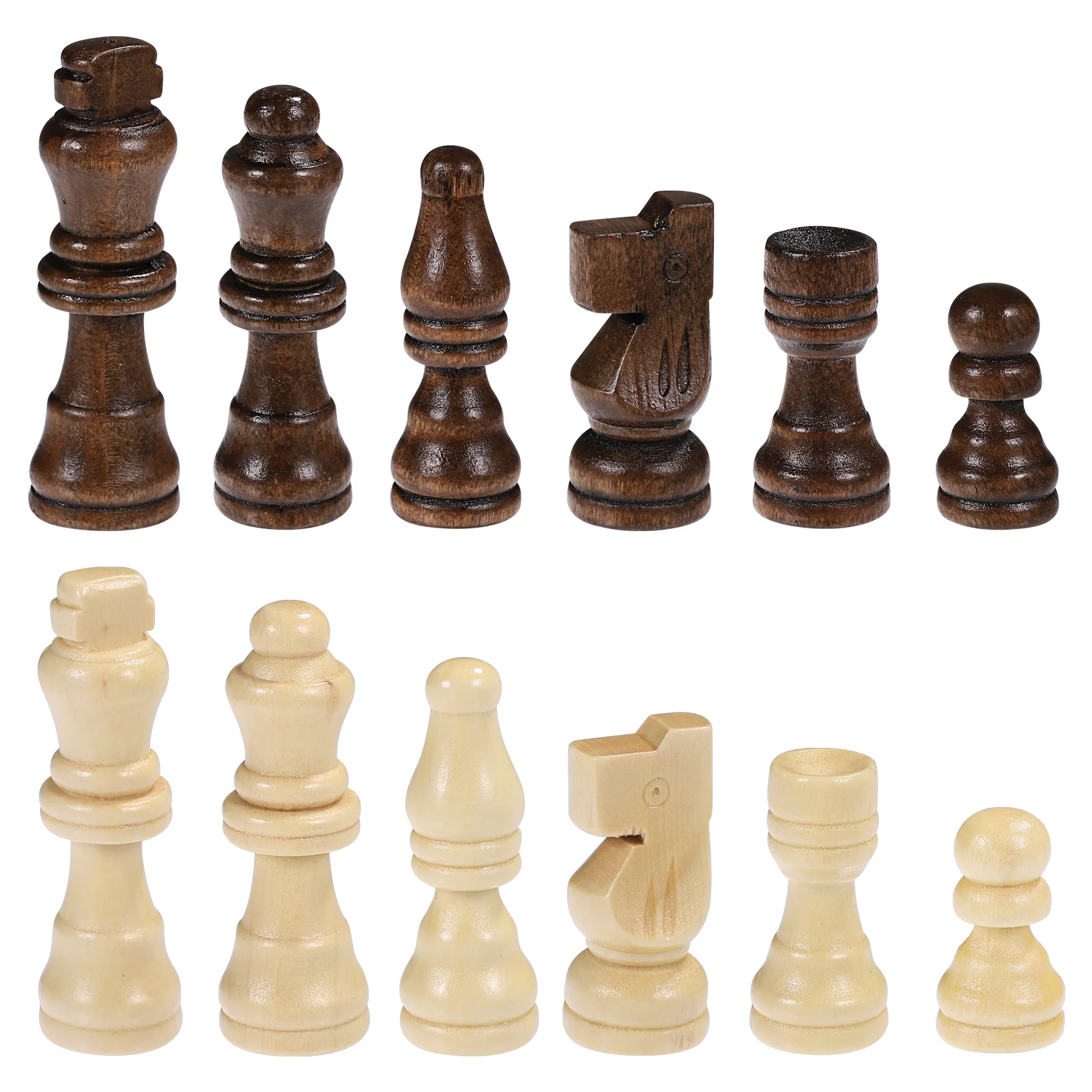 

NUOBESTY 32pcs International Staunton Chess Game Pieces Wooden 25" Chess Pieces Complete Spare or Replacement Pieces Without