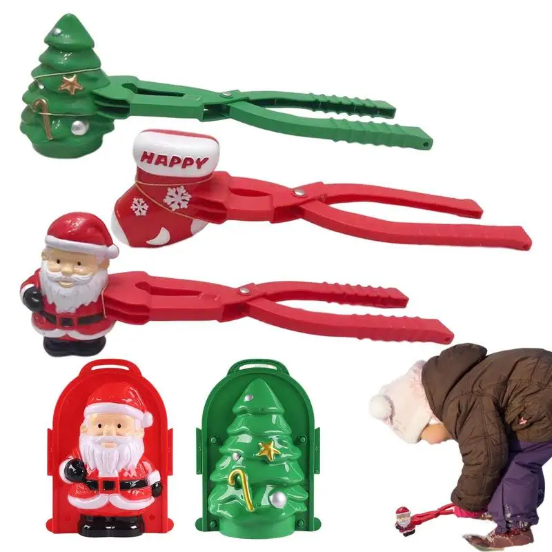 

Christmas Theme Shaped Snowball Maker Clip Children Outdoor Winter Snow Sand Mold Tool For Snowball Fight Outdoor Fun Toys