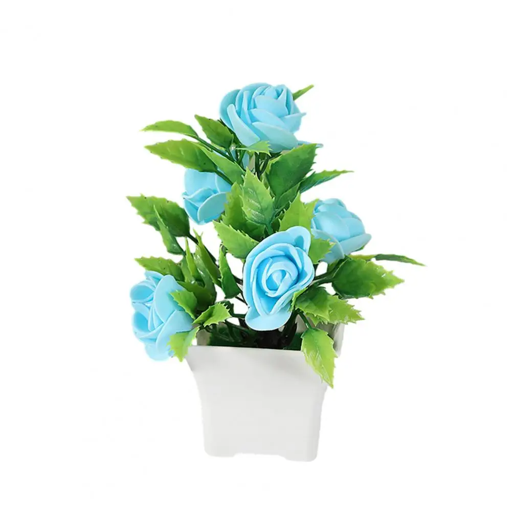 Искусственная Роза в горшке искусственное растение Реалистичная искусственная