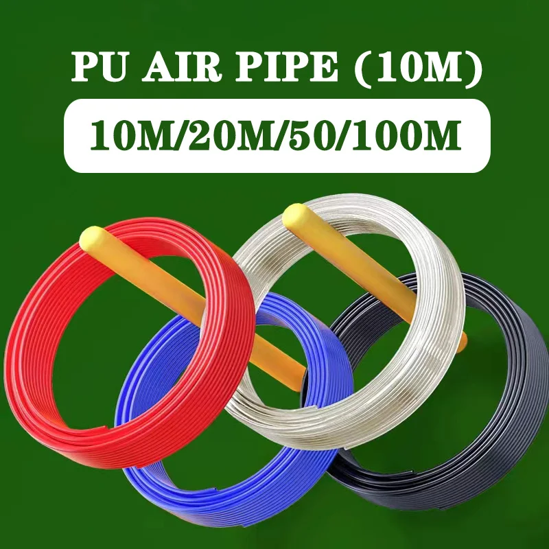 

10/20/50/100 Meter Transparent Blue Pneumatic Tubing Pipe PU Polyurethane Air Compressor Tubing Hose Pipe Line Fluid Transfer