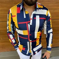 2022 fashion new mens long sleeve leopard print standing pattern slim fit shirt hawaiian street party luxury cardigan
