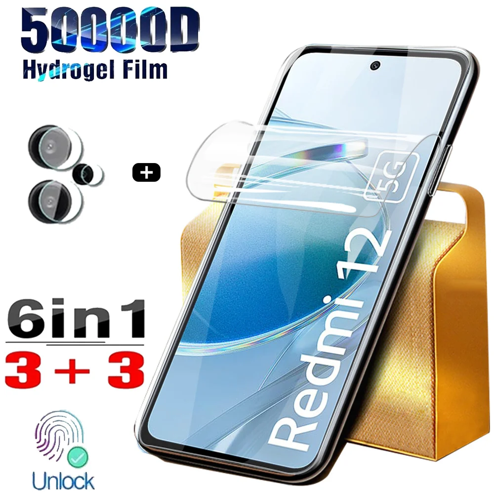 Hydrogel Film на Xiaomi Redmi 12 5G пленка Защитная экрана Redmi Note 12 11 10 Pro Гидрогелевая пленка Redmi Note 12S 11S 10S Мягкая передняя пленка и камеры RedmiNote 12 Pro Plus Защитная пленка для телефона
