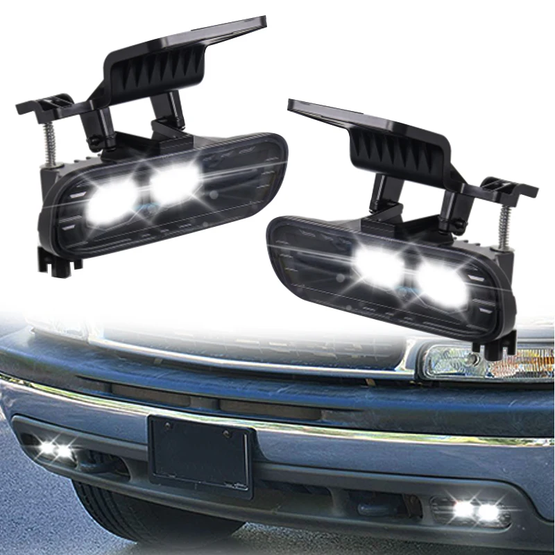 1 пара черных 12 В светодиодных автомобильных противотуманных фар переднего