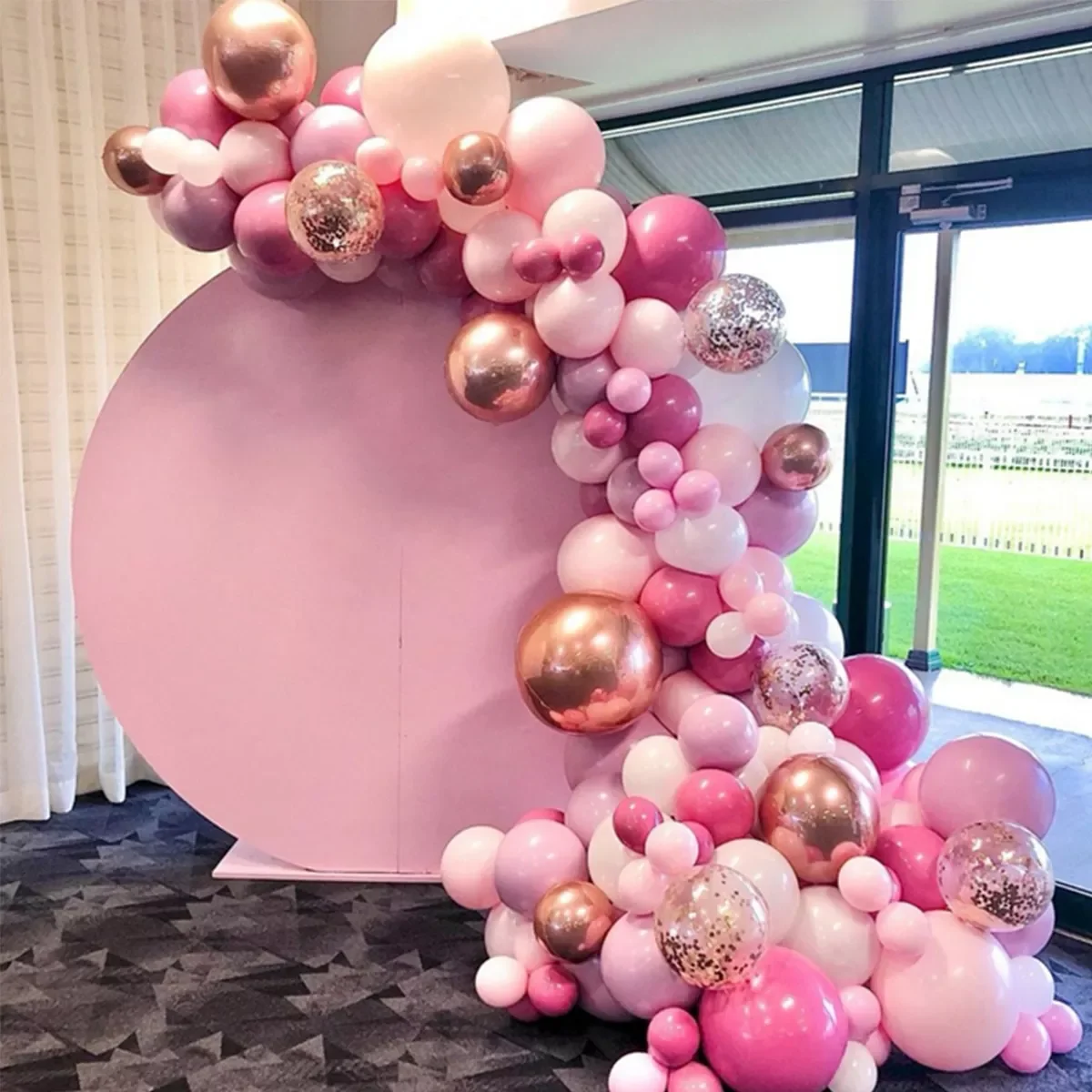 

Розовый воздушный шар, гирлянда воздушных шаров с бантом, Свадебный декор, детский праздник, для девочек, для дня рождения, для взрослых, для ...