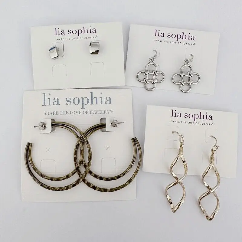 

LIA SOPHIA SILVER/GOLD TONE EARRINGS LOT(4 PCS)