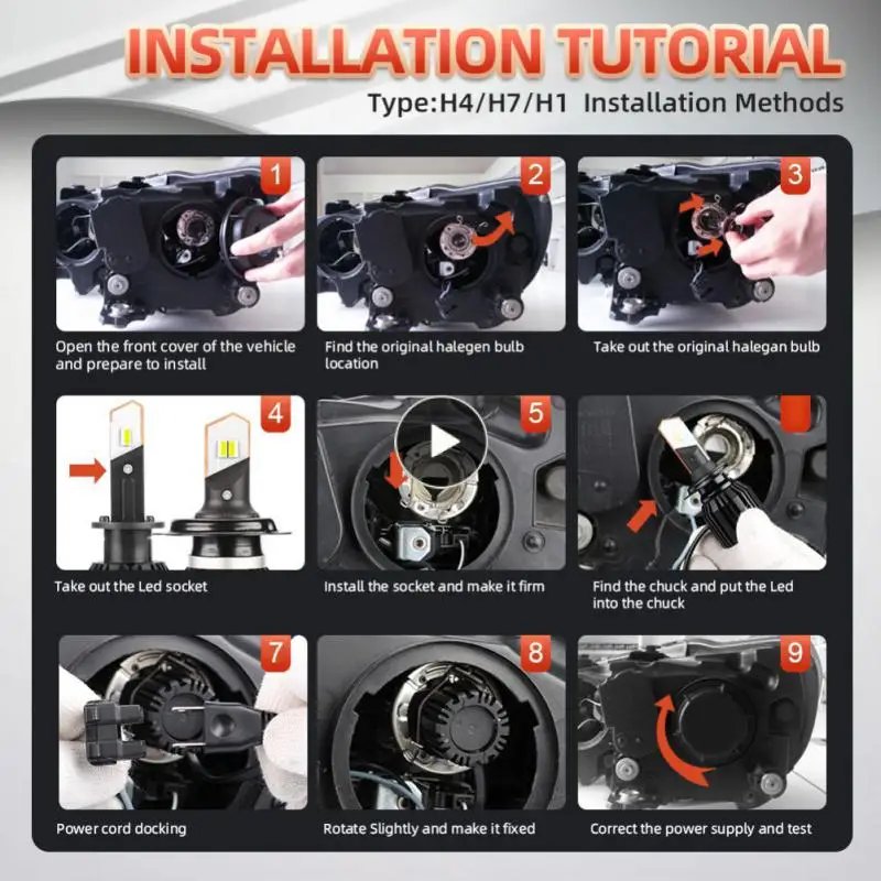 

S9 Waterproof Car Led Headlight Bulb Superbright Headlight Bulb Universal Led Car Headlights Car Accessories H4 Led Lamp