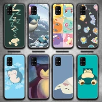cute pokemon snorlax phone case for samsung galaxy a52 a21s a02s a12 a31 a81 a10 a30 a32 a50 a80 a71 a51 5g