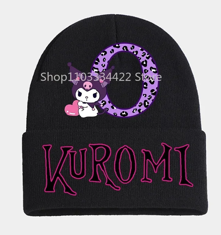 Лидер продаж шапка-бини Kuromi женская милая шапка с мультяшным принтом и буквами A-Z