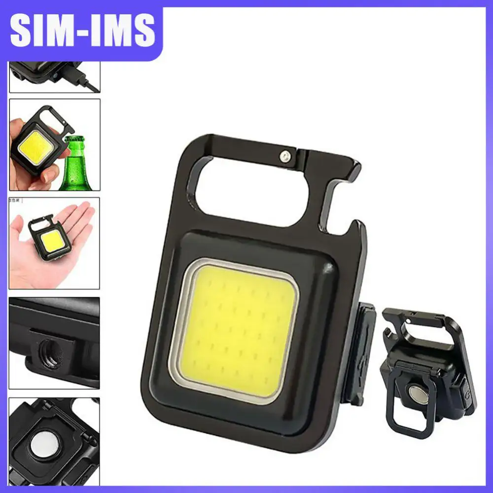 

Emergency Lamp Keychain Light Mini Bright Magnetic Base Work Light Outdoor Emergency Bottle Opener New Usb Rechargeable Mini Led