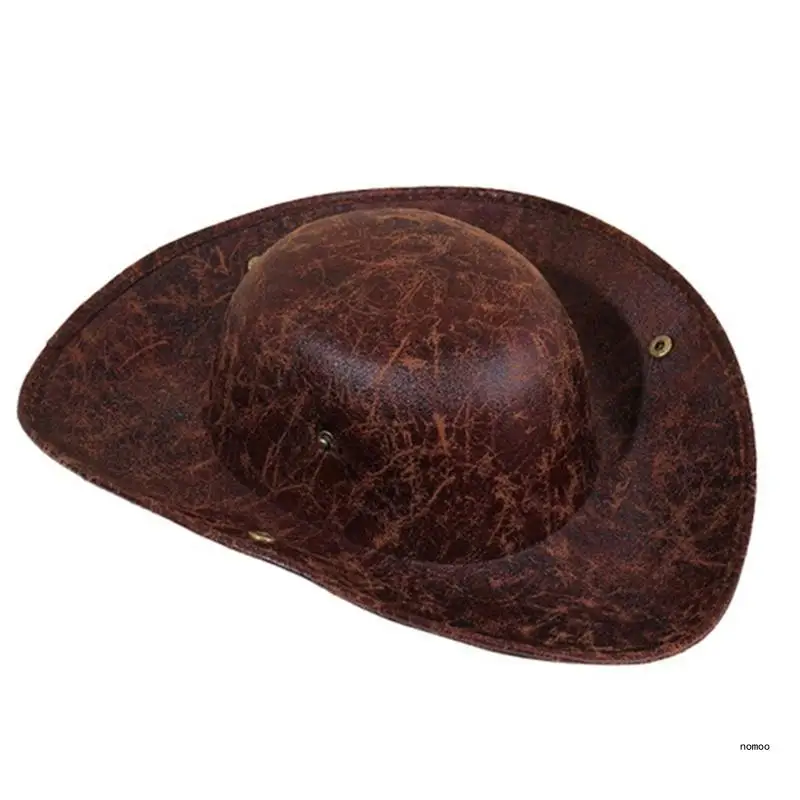 Пиратская шляпа из искусственной кожи костюмная на Хэллоуин шляпа-треуголка в