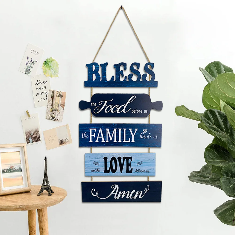 

Деревянная тарелка с надписью «Bless FOOD FAMILY love», 30*48*0,5 см