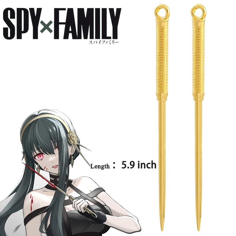 

Anime Spy X Family Yor Forger Weapons Cosplay Figure Periphery Props Yor Briar Thorn Princess Golden Color Needles Party Jewelry