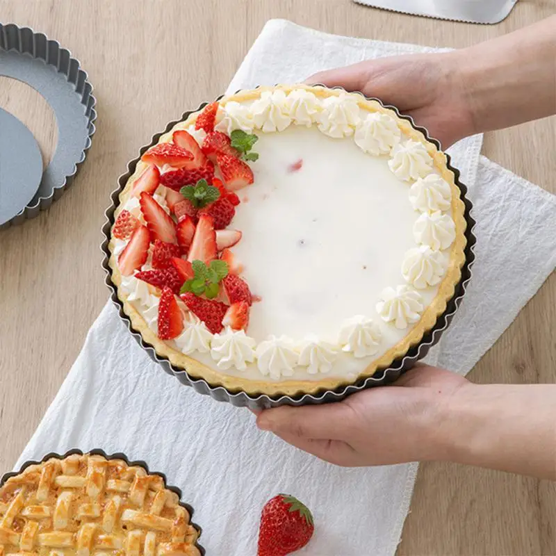 

Non Stick Cake Mold Carbon Steel Bakeware Apple Pie Plate Lace Round Chrysanthemum Pizza Baking Plate