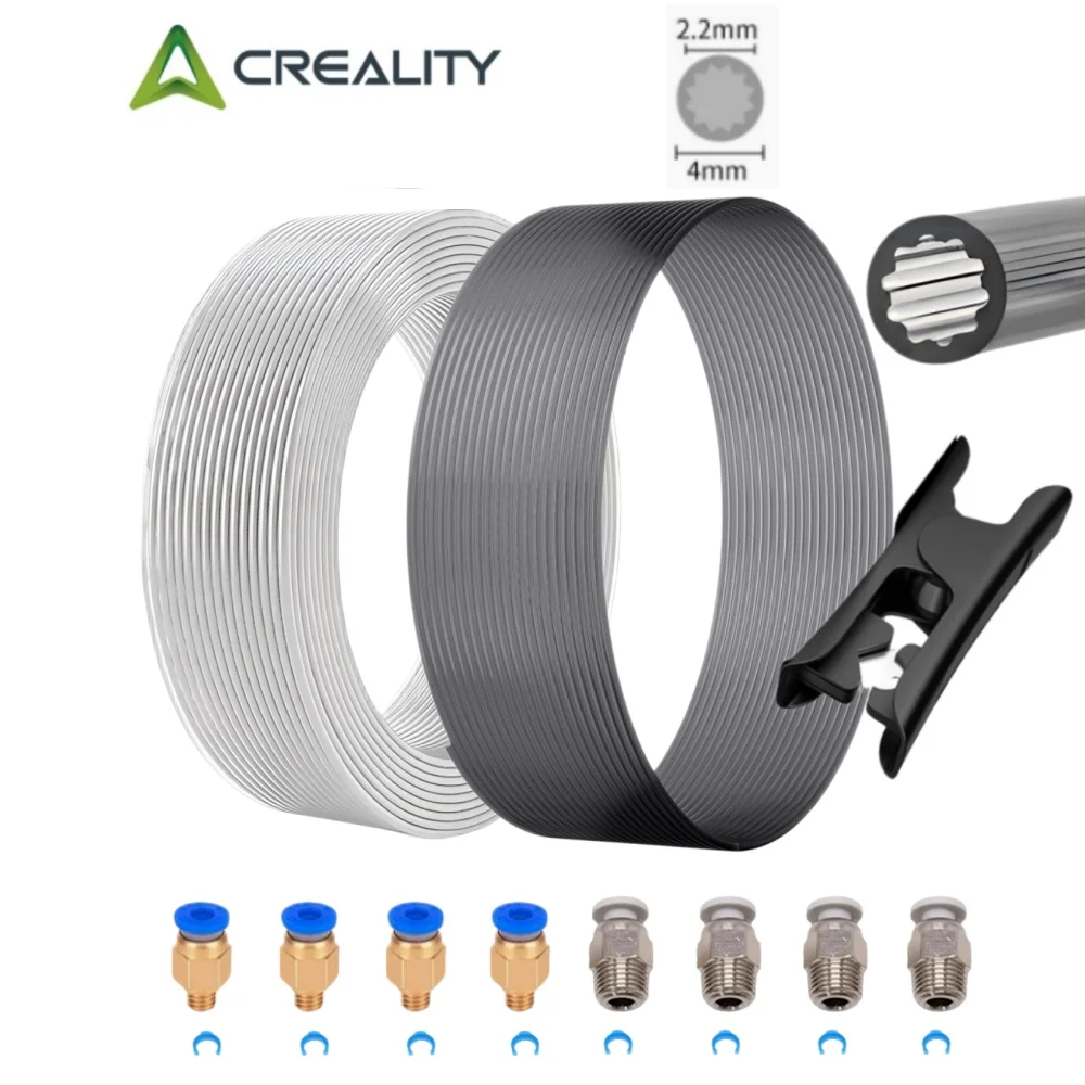 Фото Усовершенствованная трубка Creality из PTFE с низким сопротивлением, звездообразная, 4 мм внешний диаметр, с 4 шт. пневматическими соединителями PC4-M6/M10 №2