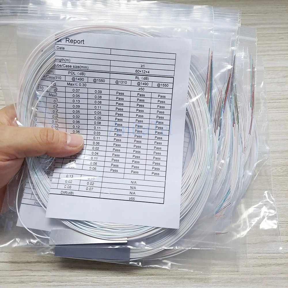 10pcs 1x2 1x4 1x8 1x16 Fiber Optic PLC splitter without conn