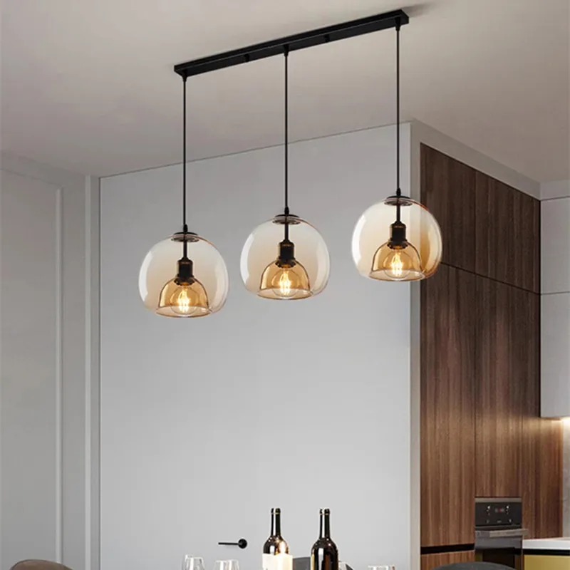 Подвесной светильник из скандинавского стекла светодиодный роскошный