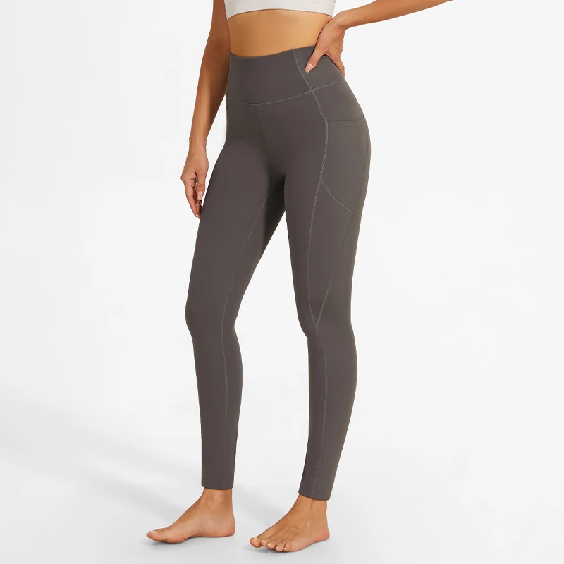 New Style High Waist Push Up Fitness Yoga Leggings Women's With Pocket Ankle Length Solid Yoga Pants Girls Gym Training Tights