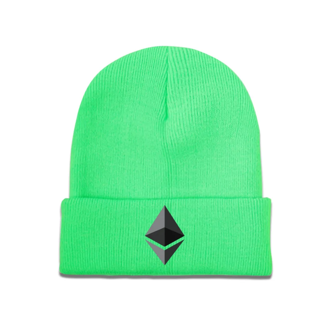 

Black Ethereum Virtual Digital Currency Knitting Knitted Hat Beanie Caps Skullies Beanies Ski Cap Soft Bonnet Hats Winter Warm