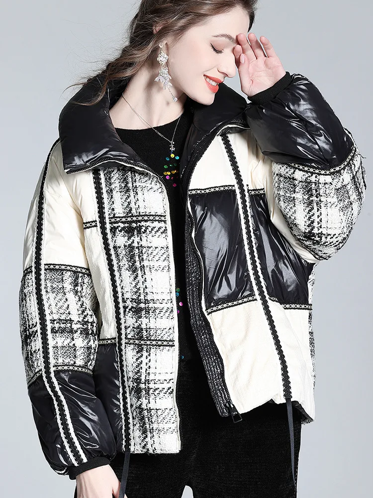 2022 Winter Down Jacket Women's Short New Style Small Fragrance Loose and Thin Casual White Duck Down Jacket