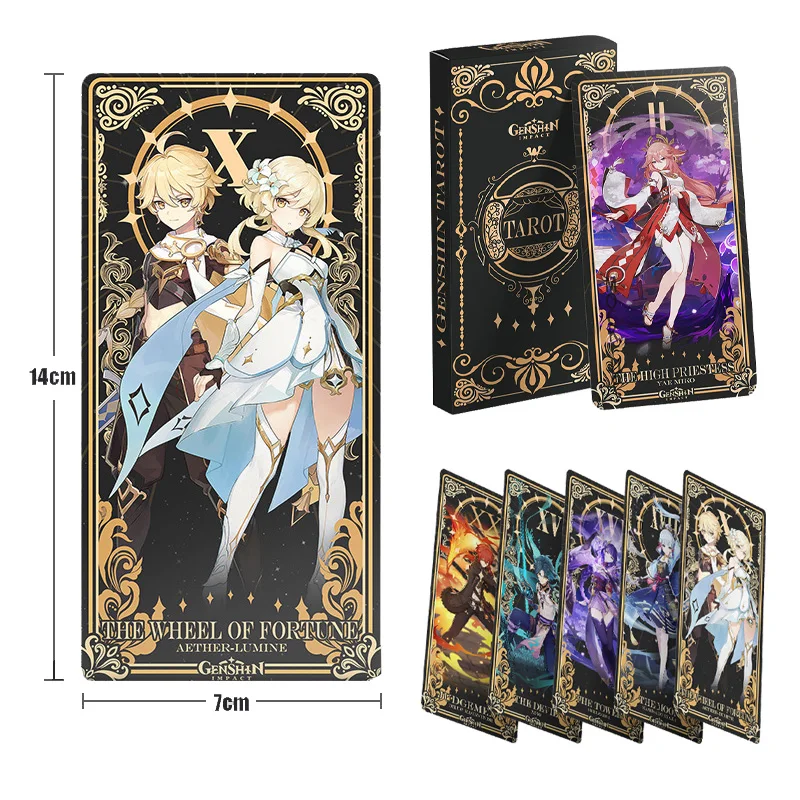 

Game Genshin Impact Tarot Cards Yae Miko Cosplay Prop 22 High-definition Full Set of Tarot Cards Card Game Board Game Divination