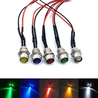 5pcs 5mm pre wired leds bulb emitting diode signal indicator lights 8mm panel mount 3v 5v6v 9v 12v 24v 36v 48v 110v 220v