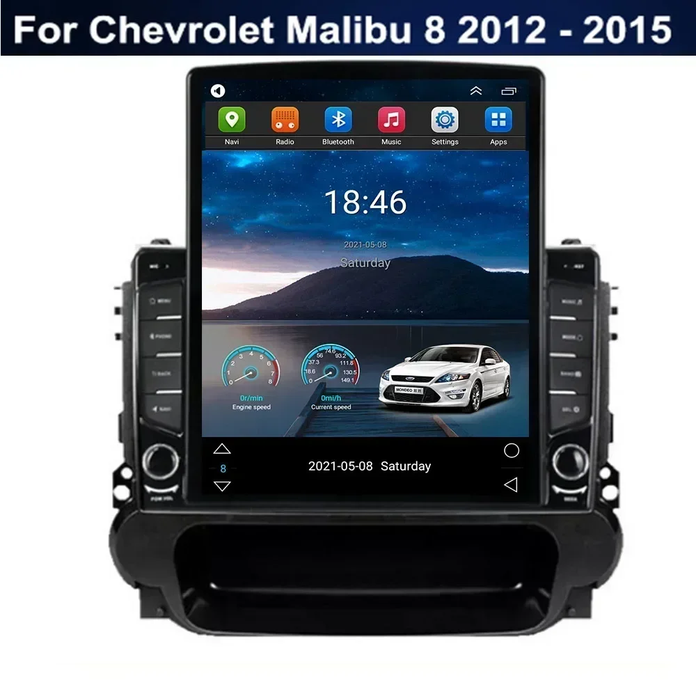 Для Tesla Style 2Din Android 13 Автомобильный радиоприемник для Chevrolet Malibu 8 2012-2035