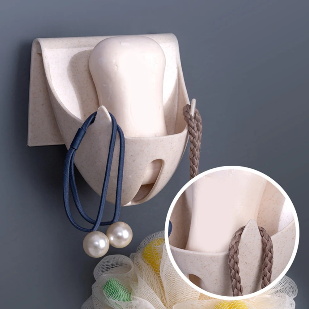 

Bathroom Soap Rack Punch Free Soap Box Wall Mounted Drain Soap Dish Moisture-resistant Tray Holder Container Bathroom Supplies