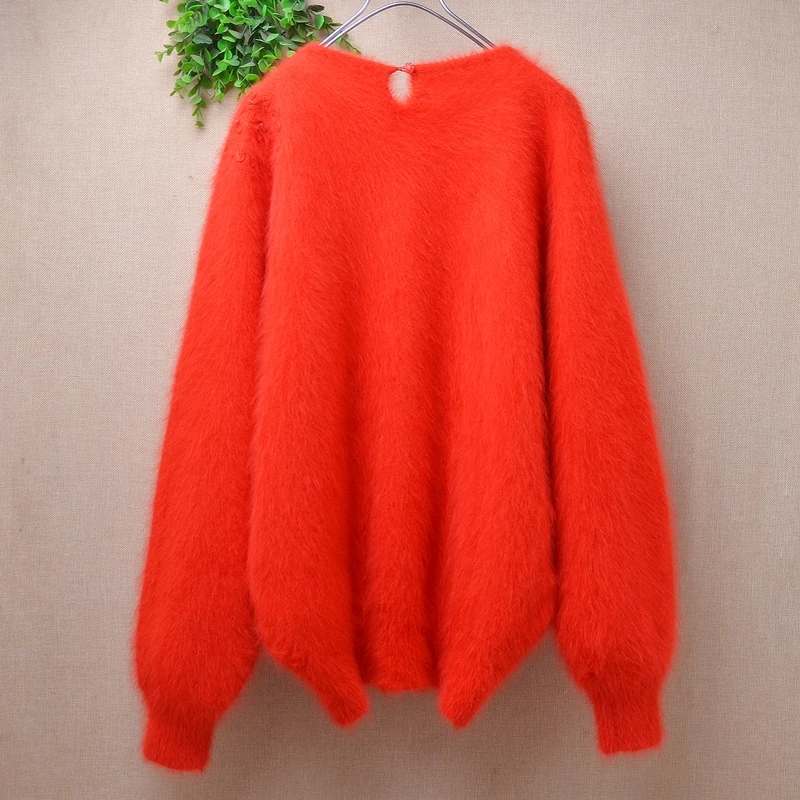 Женский Mujer осенне-зимний рождественский красный винтажный свитер с волосатой