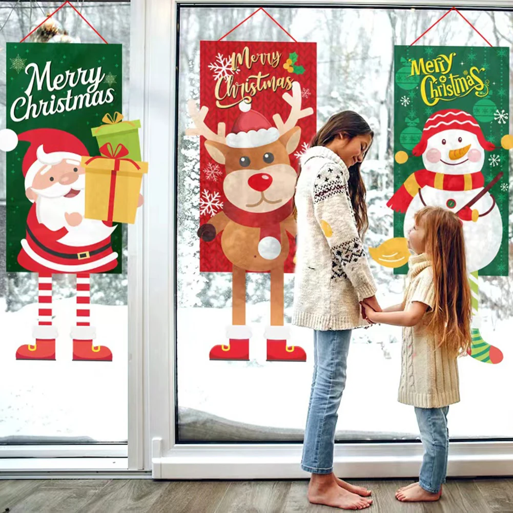 

Подвесной флаг "Merry Christmas", рождественские украшения «сделай сам» для дома, рождественские украшения для дверей, рождественские подарки, рож...