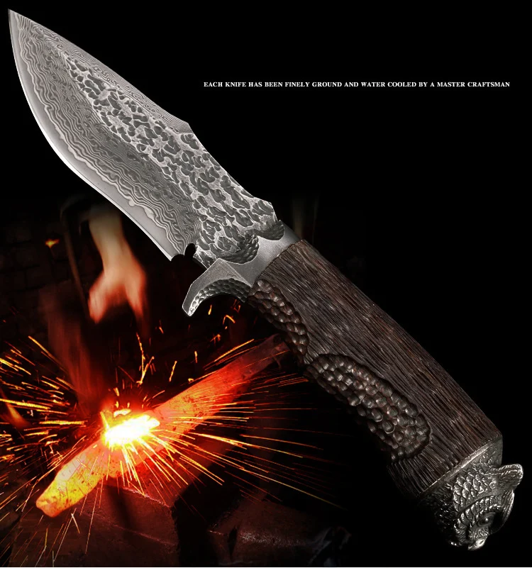 Высококлассный дамасский нож 60-62HRC тактические ножи для выживания с