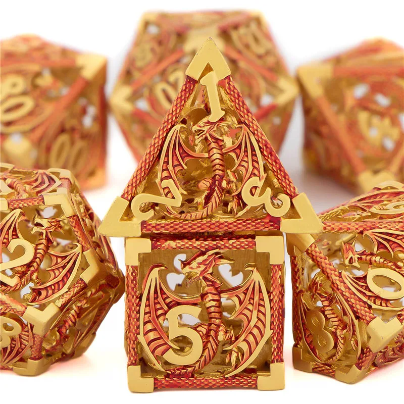 Полый металлический набор костей KERWELLSI DND для подземелья и дракона ролевых игр D20